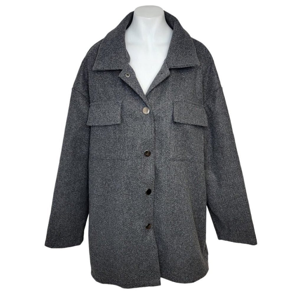 SHEIN Curve Gray Shacket Size 2XL